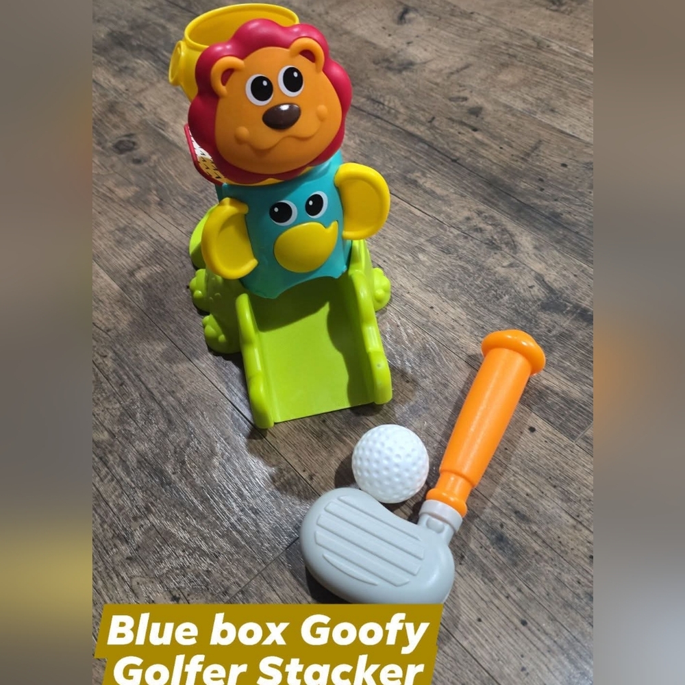 Blue box Goofy golfer stacker toy